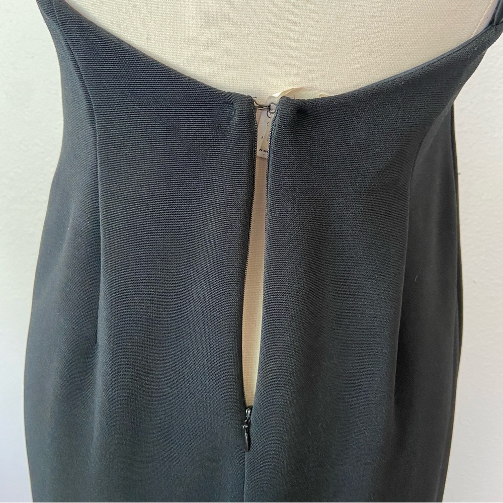 Vintage 90s Solid Black Full Length Sequin Prom D… - image 7